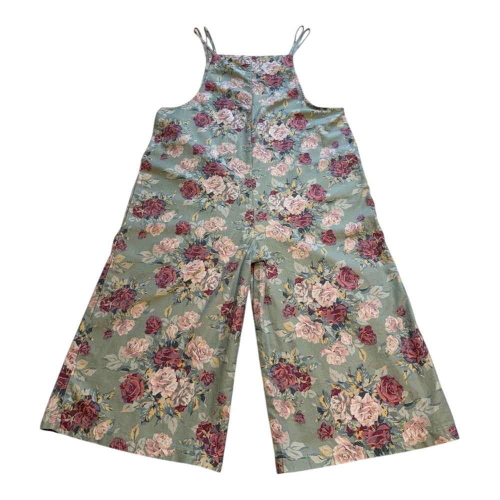 April Cornell Green Floral Overalls